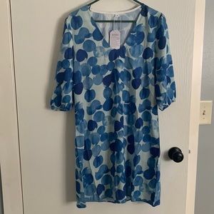 Light weight blue and white dress